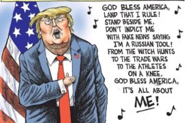 IT’S A REVOLTING LIE – ONE OF MANY MADE UP BY TRUMP — WHEN HE ACCUSES DEMOCRATS FOR CREATING THE FAMILY SEPARATION LAW, WHICH DOESN’T EVEN EXIST…