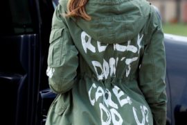 MELANIA TRUMP SENT US A MESSAGE IN THE BACK OF HER JACKET: “I REALLY DON’T CARE, DO U?”